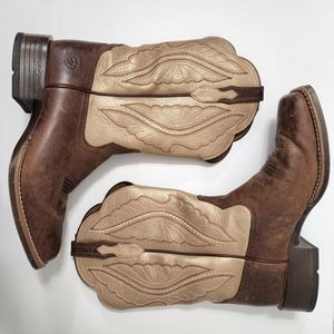 Ariat PrimeTime Pop Gold Brown Leather Boot Women's Size 9 Excellent Pre-owned